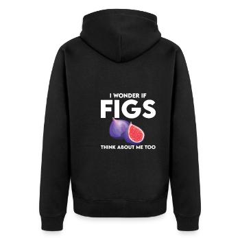 Fig Shirt - Unisex Premium Organic Zip Hoodie - black - Back - Nico (187cm)