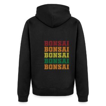 Bonsai - Unisex Premium Bio Zip Hoodie - Schwarz - Hinten - Nico (187cm)