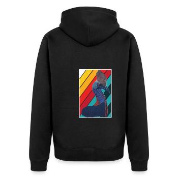 Cassowary - Unisex Premium Bio Zip Hoodie - Schwarz - Hinten - Nico (187cm)