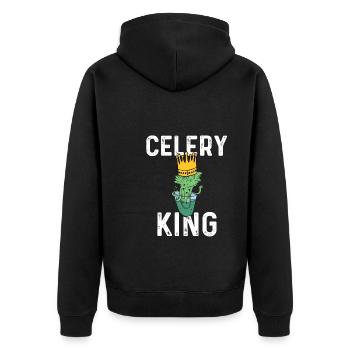 Celery King - Unisex Premium Organic Zip Hoodie - black - Back - Nico (187cm)