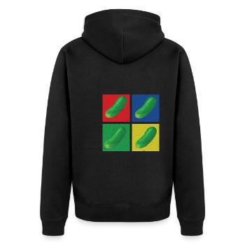 Gurken - Unisex Premium Bio Zip Hoodie - Schwarz - Hinten - Nico (187cm)