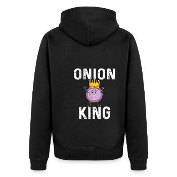 Onion King - Unisex Premium Organic Zip Hoodie - black - Back - Nico (187cm)