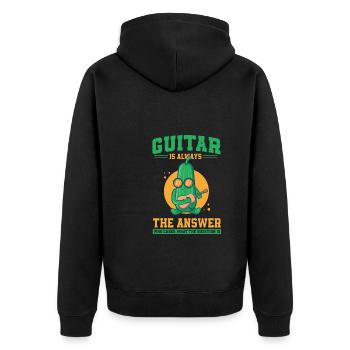 Zucchini Gitarrist - Unisex Premium Bio Zip Hoodie - Schwarz - Hinten - Nico (187cm)
