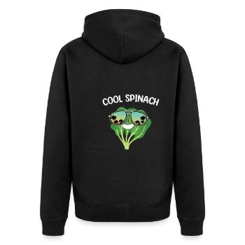 Cool spinach - Unisex Premium Organic Zip Hoodie - black - Back - Nico (187cm)