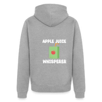 Apple Juice Whisperer - Unisex Premium Organic Zip Hoodie - heather grey - Back - Nico (187cm)