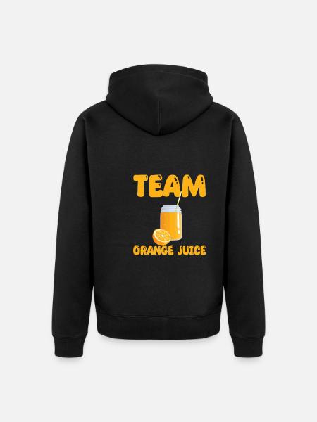 Team Orange Juice - Unisex Premium Organic Zip Hoodie - black