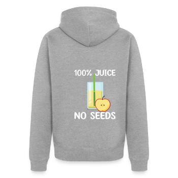 Apple juice - Unisex Premium Organic Zip Hoodie - heather grey - Back - Nico (187cm)