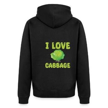 I love cabbage - Unisex Premium Organic Zip Hoodie - black - Back - Nico (187cm)
