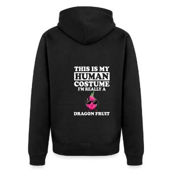 Dragon Fruit Saying - Unisex Premium Organic Zip Hoodie - black - Back - Nico (187cm)