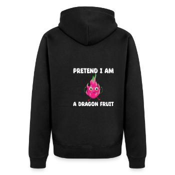 Dragon Fruit Shirt - Unisex Premium Organic Zip Hoodie - black - Back - Nico (187cm)