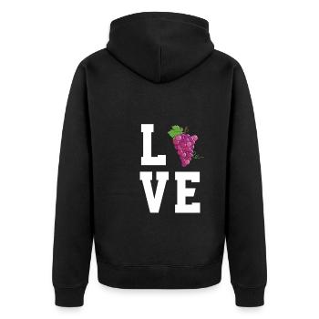 J’adore les raisins rouges - Veste à capuche bio Premium Unisexe - noir - Dos - Nico (187cm)