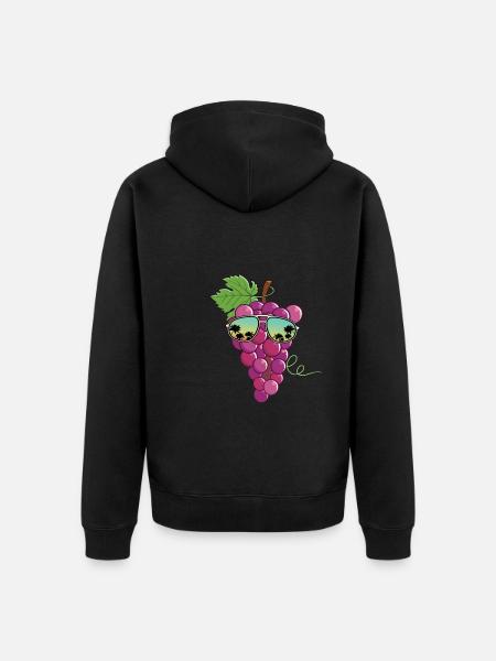 Red Grapes Sunglasses - Unisex Premium Organic Zip Hoodie - black