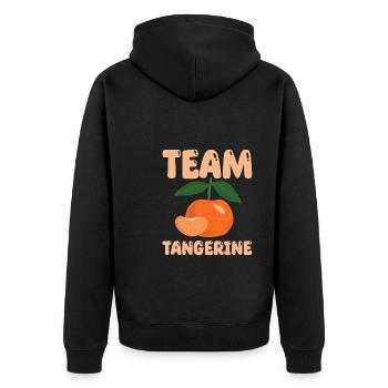 Team Mandarin - Unisex Premium Organic Zip Hoodie - black - Back - Nico (187cm)