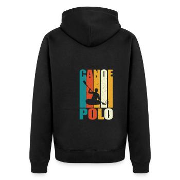 Kanupolo Rétro Design - Veste à capuche bio Premium Unisexe - noir - Dos - Nico (187cm)