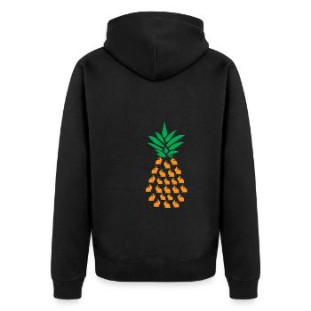 Ananas Häschen - Unisex Premium Bio Zip Hoodie - Schwarz - Hinten - Nico (187cm)