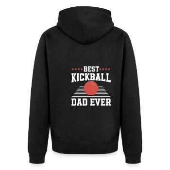 Kickball Papa - Veste à capuche bio Premium Unisexe - noir - Dos - Nico (187cm)