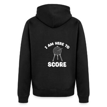 Lustiges Bogenschiessen T-Shirt - Unisex Premium Bio Zip Hoodie - Schwarz - Hinten - Nico (187cm)