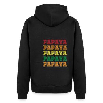 Papaya - Unisex Premium Organic Zip Hoodie - black - Back - Nico (187cm)