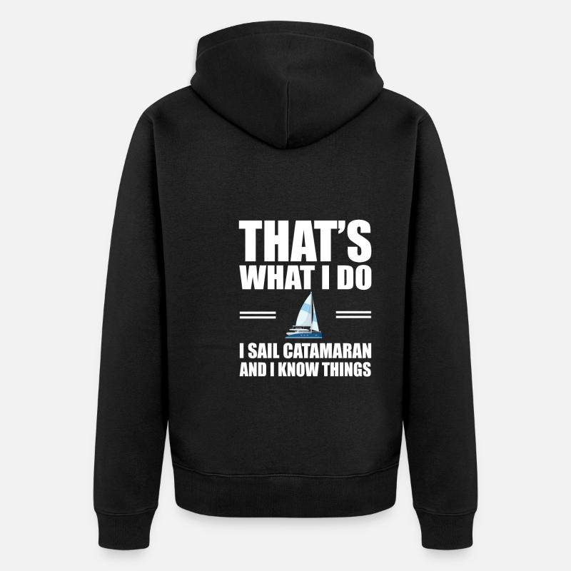 Katamaran Boot - Unisex Premium Bio Zip Hoodie - Schwarz