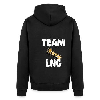 Team LNG Tanker - Unisex Premium Organic Zip Hoodie - black - Back - Nico (187cm)