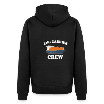 LNG Tanker Crew - Unisex Premium Organic Zip Hoodie - black - Back - Nico (187cm)