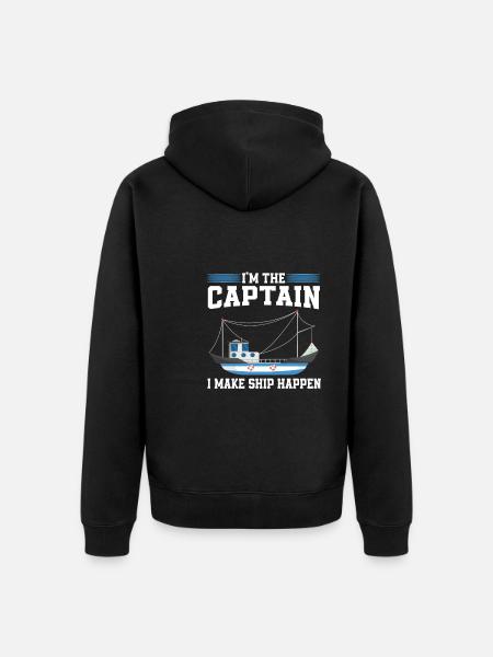 Fishing cutter captain - Unisex Premium Organic Zip Hoodie - black