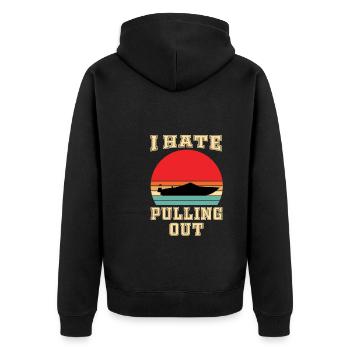 I Hate To Pull Out My Motorboat - Unisex Premium Organic Zip Hoodie - black - Back - Nico (187cm)