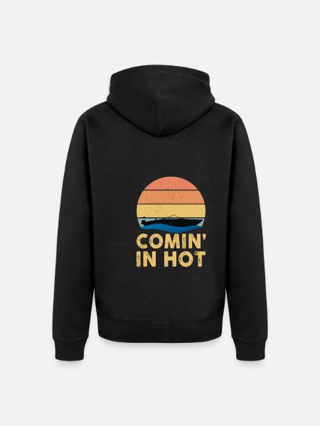 Come In Hot Motorboat - Unisex Premium Organic Zip Hoodie - black