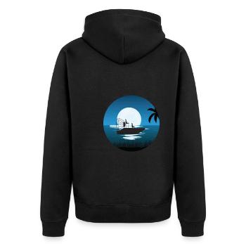 Cool Airboat T-shirt - Veste à capuche bio Premium Unisexe - noir - Dos - Nico (187cm)
