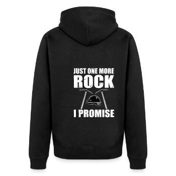 Funny Stone Collector T-shirt - Unisex Premium Organic Zip Hoodie - black - Back - Nico (187cm)