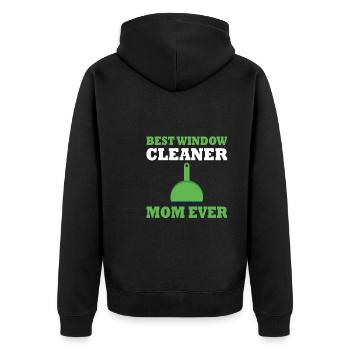 Best Window Cleaner Mom - Unisex Premium Organic Zip Hoodie - black - Back - Nico (187cm)