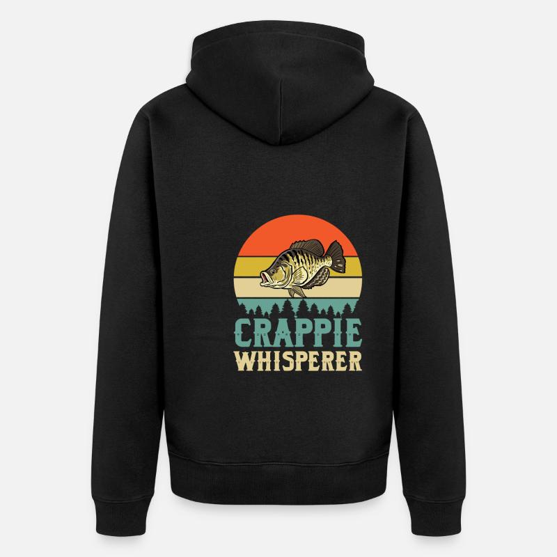 Crappie Flüsterer - Unisex Premium Bio Zip Hoodie - Schwarz