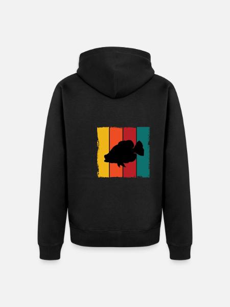 Crappie Fish Silhouette - Unisex Premium Organic Zip Hoodie - black