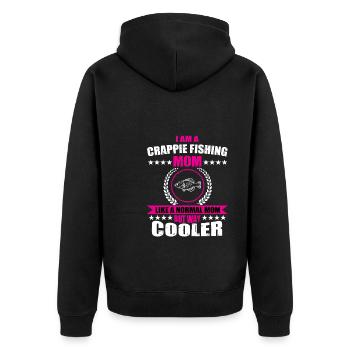Funny Crappie Angler Mama - Unisex Premium Organic Zip Hoodie - black - Back - Nico (187cm)