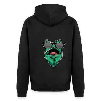 Drôle de gecko avec des lunettes de soleil - Veste à capuche bio Premium Unisexe - noir - Dos - Nico (187cm)