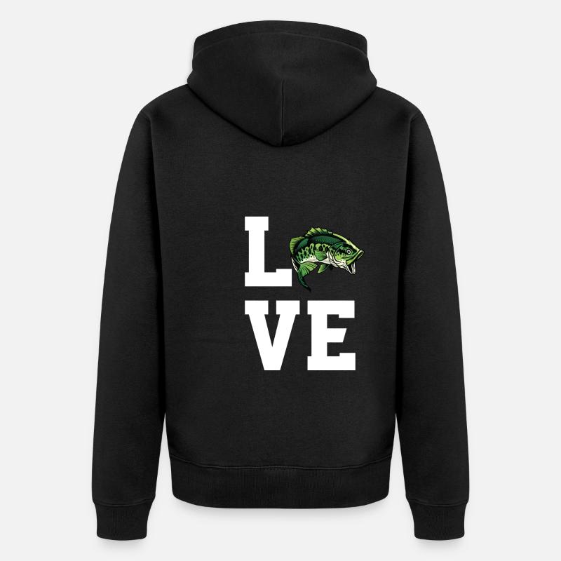 Cher poisson perche - Veste à capuche bio Premium Unisexe - noir