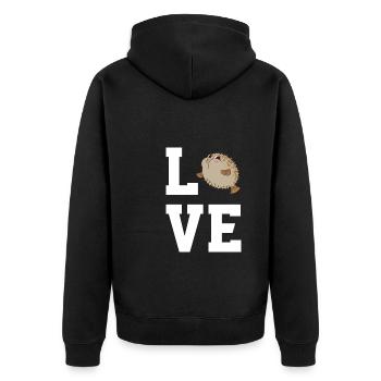Cher poisson-globe - Veste à capuche bio Premium Unisexe - noir - Dos - Nico (187cm)