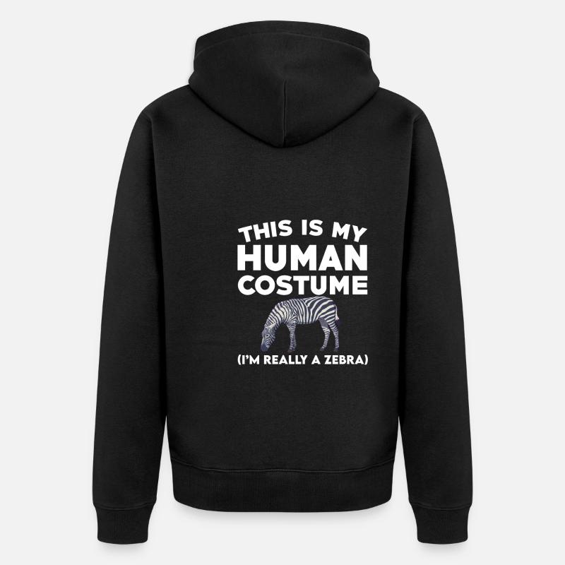 Zebra Spruch - Unisex Premium Bio Zip Hoodie - Schwarz