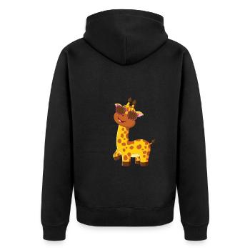 Doux bébé girafe - Veste à capuche bio Premium Unisexe - noir - Dos - Nico (187cm)