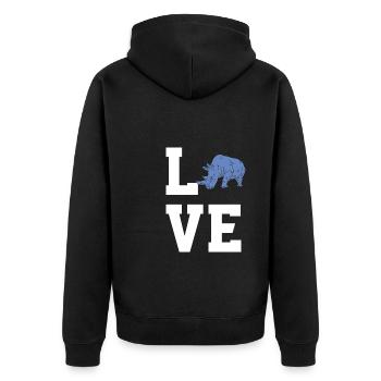 Dear Rhinos - Unisex Premium Organic Zip Hoodie - black - Back - Nico (187cm)