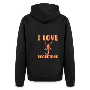 I love scorpions - Unisex Premium Organic Zip Hoodie - black - Back - Nico (187cm)