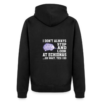 Pavian - Unisex Premium Bio Zip Hoodie - Schwarz - Hinten - Nico (187cm)