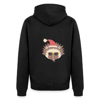 Pavian - Unisex Premium Bio Zip Hoodie - Schwarz - Hinten - Nico (187cm)