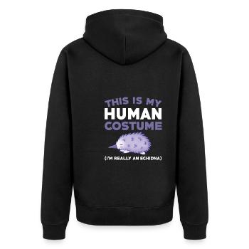 Baboon - Unisex Premium Organic Zip Hoodie - black - Back - Nico (187cm)