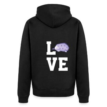 Baboon - Unisex Premium Organic Zip Hoodie - black - Back - Nico (187cm)