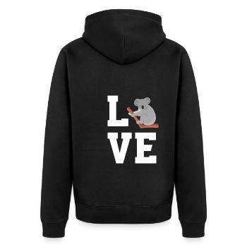 Dear Koala - Unisex Premium Organic Zip Hoodie - black - Back - Nico (187cm)