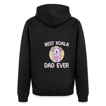 Best Koala Papa Ever for Men - Unisex Premium Organic Zip Hoodie - black - Back - Nico (187cm)
