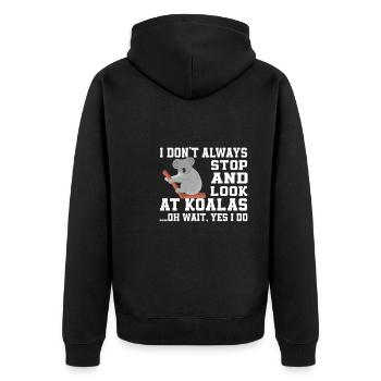 Funny Koala Bear - Unisex Premium Organic Zip Hoodie - black - Back - Nico (187cm)
