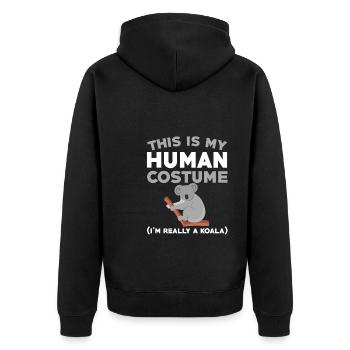 Funny Koala Costume - Unisex Premium Organic Zip Hoodie - black - Back - Nico (187cm)