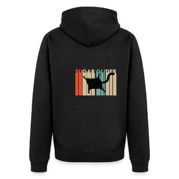 Kurzkopfgleitbeutler Retro Gift - Unisex Premium Organic Zip Hoodie - black - Back - Nico (187cm)